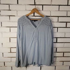 Bandolino Striped Blouse Large